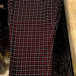 J.Jill Straight Leg Ankle Pants in Black and Red Plaid